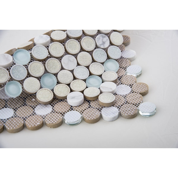 Andova Tiles ANDOVA TILES Polka 1" x 1" Penny Round Mosaic Tile - ANDPOL212
