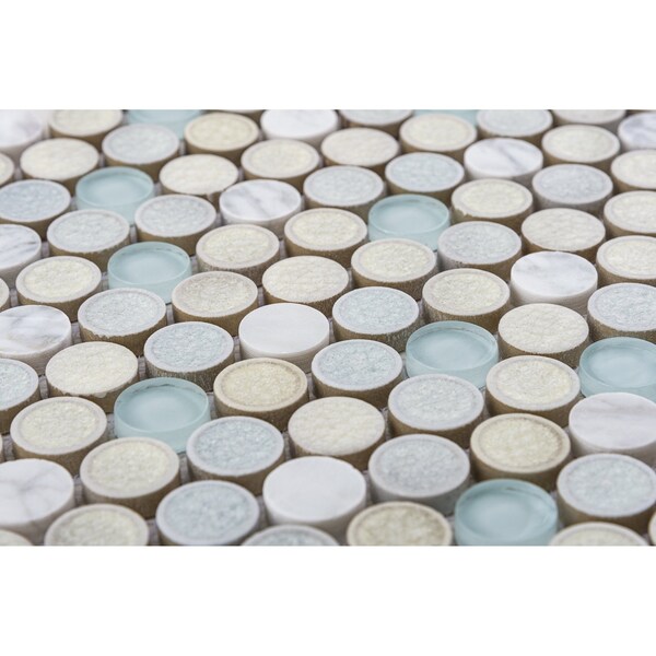 Andova Tiles SAMPLE Polka 1 x 1 Penny Round Mosaic Tile - SAM-ANDPOL212