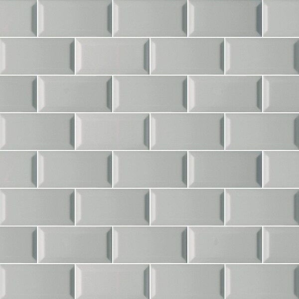 Msi Gray Glossy Beveled 3 In. X 6 In. Glazed Ceramic Wall Tile, 88PK - ZOR-PT-0150