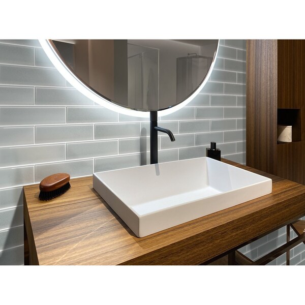 Apollo Tile 3X12 Frosted Grey Subway Glass Tile 5 Sq.Ft., 20PK - APLA99092M312EC105