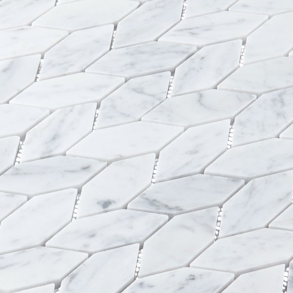 Andova Tiles SAMPLE Channing Elongated Hex  1 x 25 Marble Honeycomb Mosaic Wall  Floor Tile - SAM-ANDCHA136