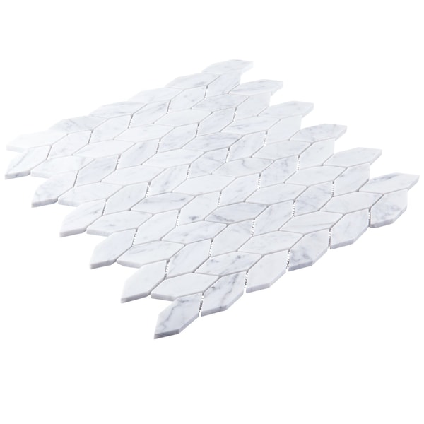 Andova Tiles SAMPLE Channing Elongated Hex  1 x 25 Marble Honeycomb Mosaic Wall  Floor Tile - SAM-ANDCHA136