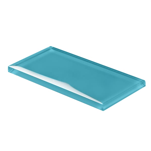 Apollo Tile Sample of 3X6 Aquamarine Glossy Subway Glass Tile 5 Sq.Ft. - APLA9904136EC106 SAMPLE