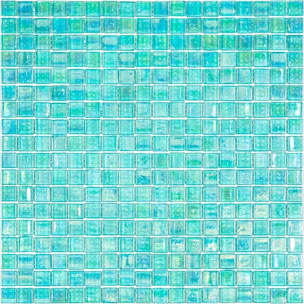 Apollo Tile Skosh 11.6 in. x 11.6 in. Glossy Sea Green Glass Mosaic Wall and Floor Tile 18.69 sqft/case, 20PK - APLNB88GN424A