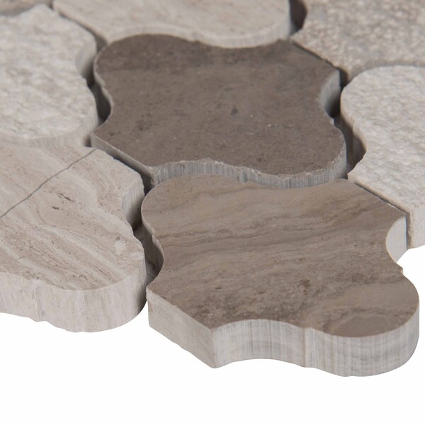 Msi Arctic Storm Arabesque 12.6 In. X 12 In. X 10 Mm Multi Finish Marble Mesh-Mounted Mosaic Tile, 10PK - ZOR-MD-0472