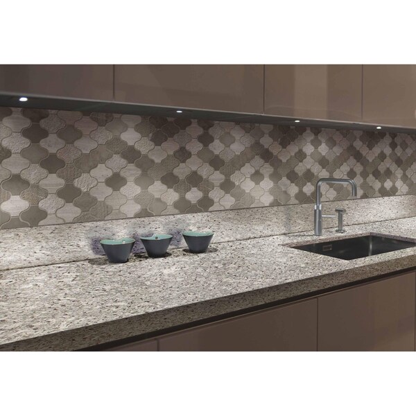 Msi Arctic Storm Arabesque 12.6 In. X 12 In. X 10 Mm Multi Finish Marble Mesh-Mounted Mosaic Tile, 10PK - ZOR-MD-0472