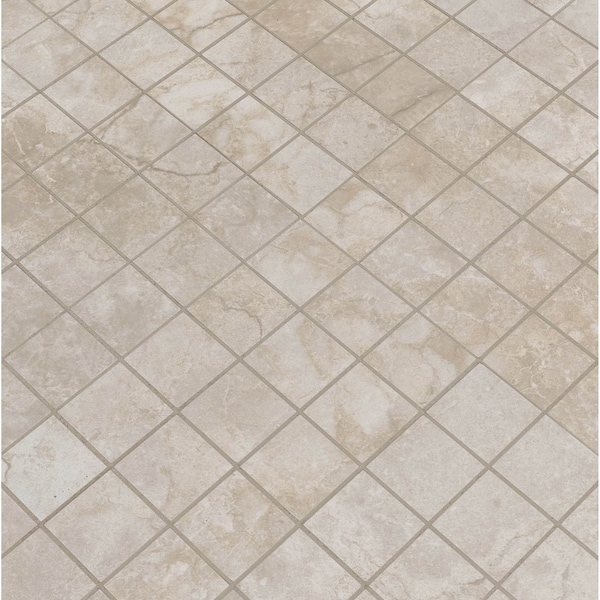 Msi Ansello Ivory 12 In. X 12 In. X 9Mm Matte Ceramic Mesh-Mounted Mosaic Tile, 8PK - ZOR-PT-0504