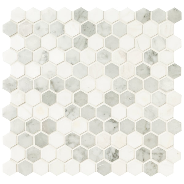 Msi Binaco Dolomite Tibi 11.73 x 11.73 Polished Marble Mosaic Floor And Wall Tile, 10PK - ZOR-MD-0572