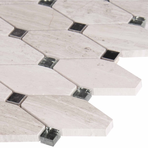 Msi Bayview Elongated Octagon 12 In. X 12 In. X 10 Mm Glass Metal Mesh-Mounted Mosaic Tile, 10PK - ZOR-MD-0461