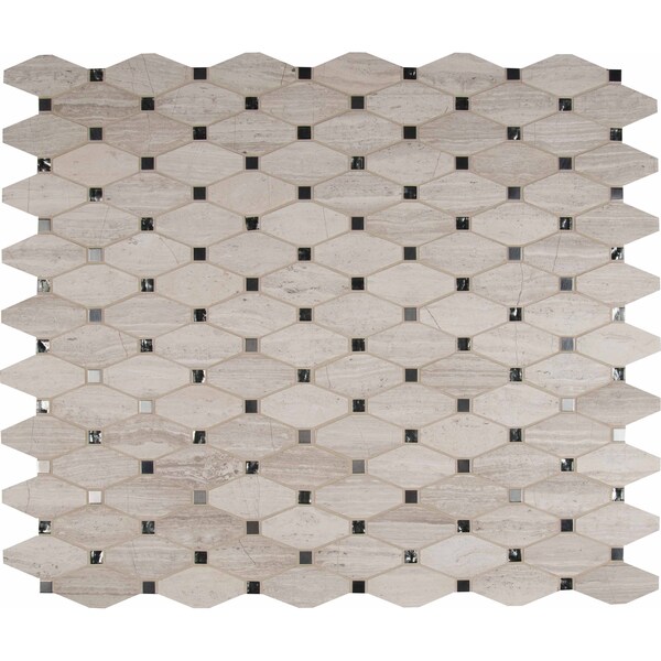 Msi Bayview Elongated Octagon 12 In. X 12 In. X 10 Mm Glass Metal Mesh-Mounted Mosaic Tile, 10PK - ZOR-MD-0461