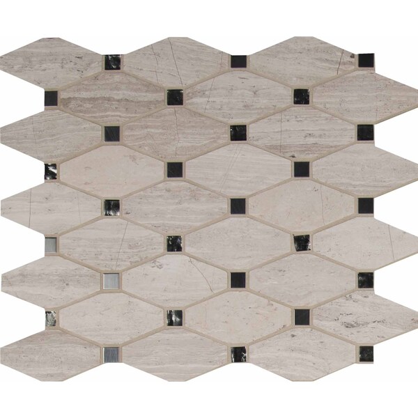Msi Bayview Elongated Octagon 12 In. X 12 In. X 10 Mm Glass Metal Mesh-Mounted Mosaic Tile, 10PK - ZOR-MD-0461