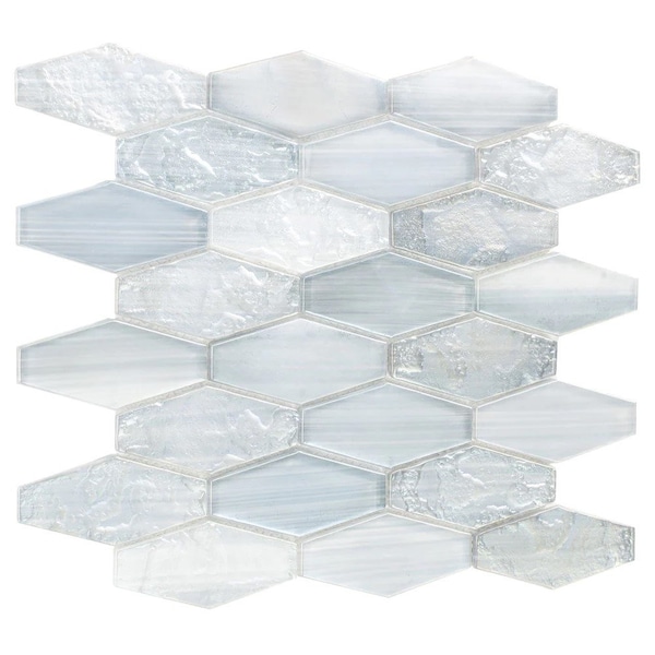 Apollo Tile Verre 10.63 in. x 11.7 in. Matte Grey Glass Mosaic Wall and Floor Tile 8.6 sq ft/case - 10 pack - SEA88EL02GRA