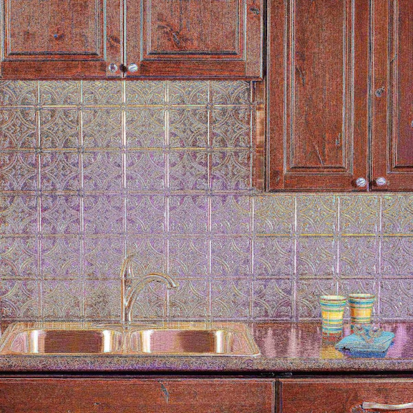 Fasade Fasade 18in x 24in Traditional 1 Crosshatch Silver Backsplash Panel 5pk - PB5021