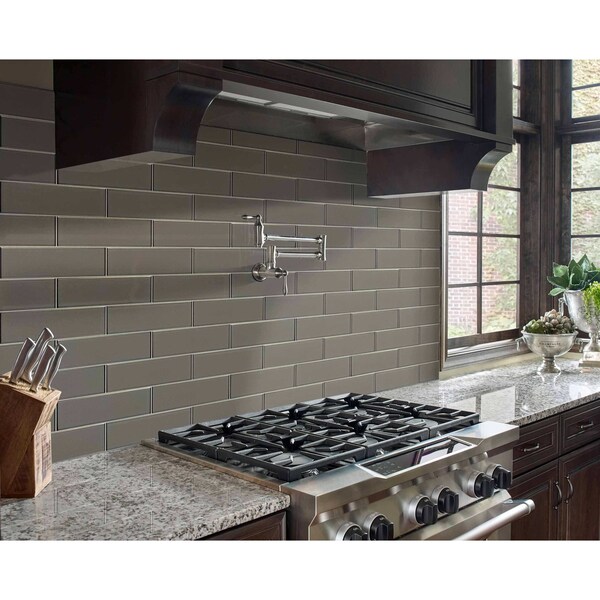 Msi Champagne Bevel Subway 4 In. X 12 In. Textured Wall Glass Tile, 15PK - ZOR-MD-T-0112