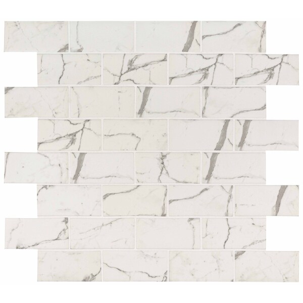 Msi Statuario Celano 11.61 In. X 11.61 In. X 8 Mm Glass Mesh-Mounted Mosaic Tile, 10PK - ZOR-MD-0167
