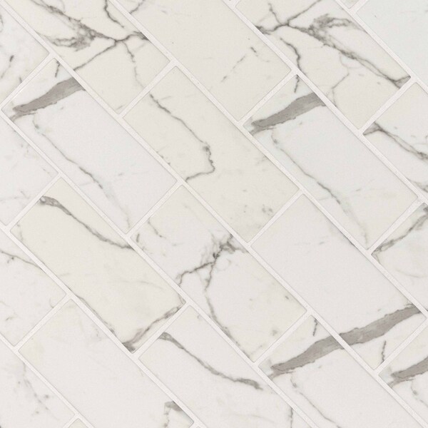 Msi Statuario Celano 11.61 In. X 11.61 In. X 8 Mm Glass Mesh-Mounted Mosaic Tile, 10PK - ZOR-MD-0167
