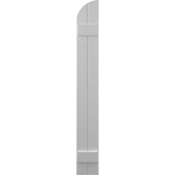 Ekena Millwork Americraft 2-Board (2 Batten) Wood Joined Board-n-Batten Shutters w/ Arch Top, ARW101BQ207X41PRH - ARW101BQ207X41PRH