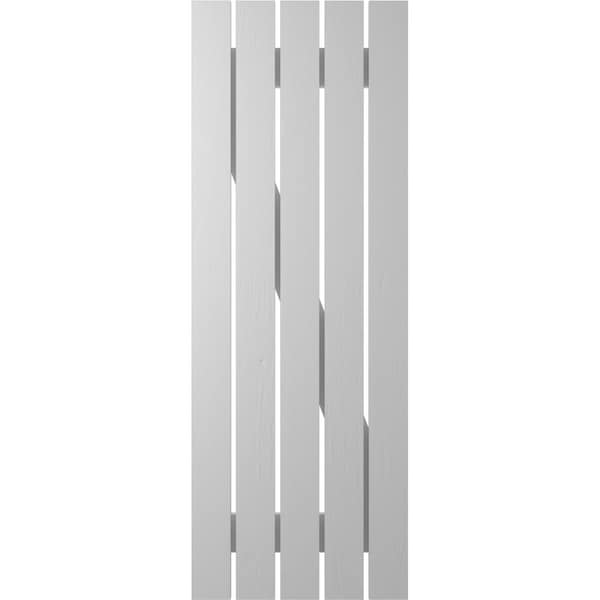 Ekena Millwork Americraft 5-Board (2 Batten) Wood Spaced Board-n-Batten Shutters w/ Z-Bar, ARW102SB519X34PRH - ARW102SB519X34PRH