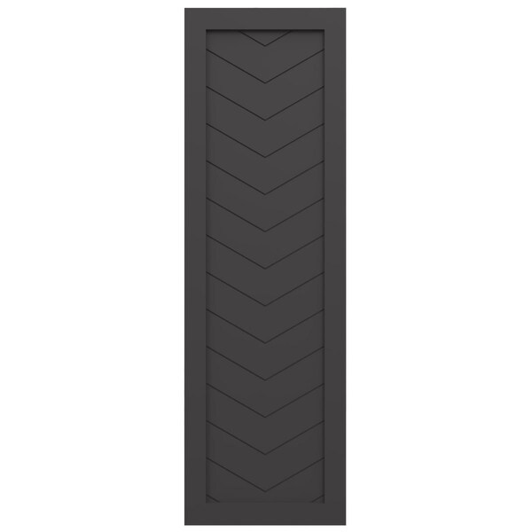 Ekena Millwork True Fit PVC Single Panel Chevron Modern Style Fixed Mount Shutters, Shadow Mountain, 18W x 28H, PR - TFP001CV18X028SM
