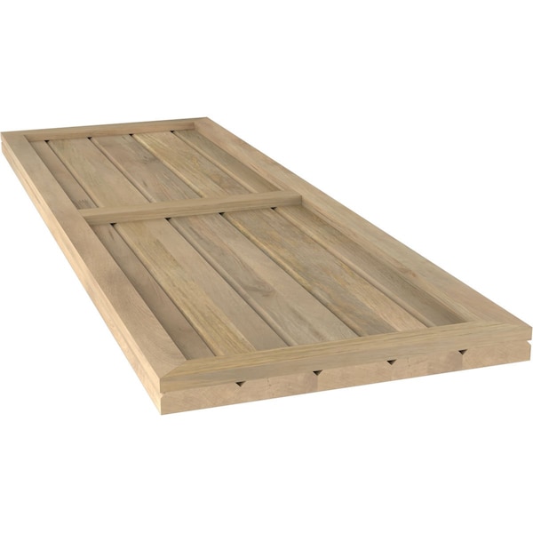 Ekena Millwork Americraft 5-Board Exterior Wood 2 Equal Panel Framed Board-n-Batten Shutters, ARW101BF518X50UNH, PR - ARW101BF518X50UNH