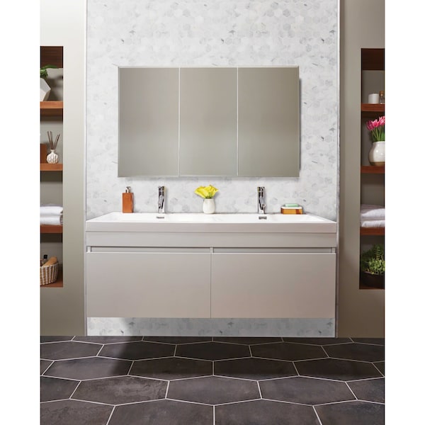 Msi Calacatta Cressa Hexagon 11.75 In. X 12 In. X 10 Mm Honed Marble Mesh-Mounted Mosaic Tile, 10PK - ZOR-MD-0478