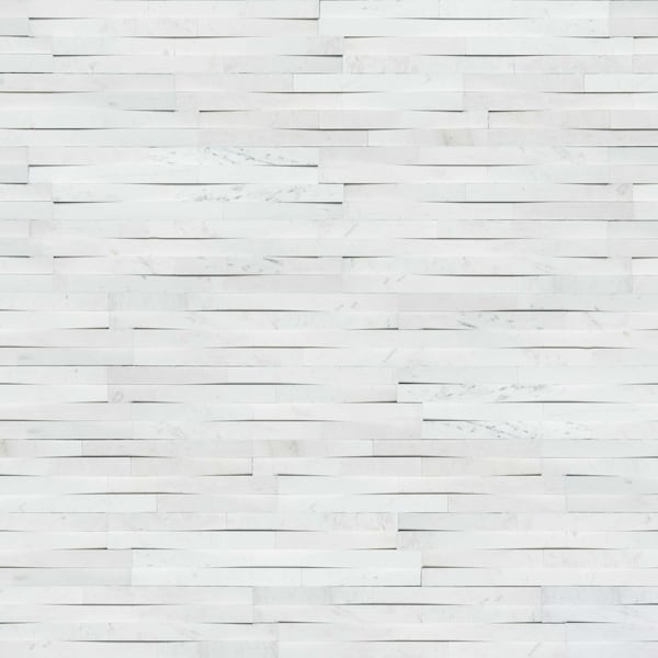 Msi Cosmic White 3D Wave Ledger Panel "6 X 24" Honed Marble Wall Tile, 4PK - ZOR-PNL-0032