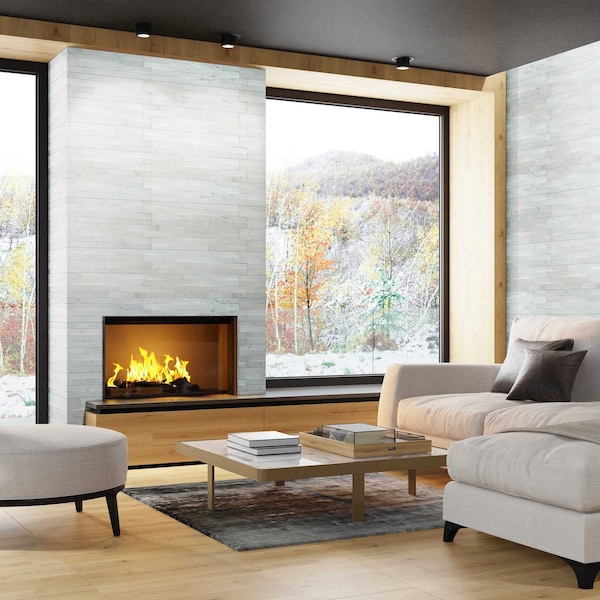 Msi Cosmic White 3D Wave Ledger Panel "6 X 24" Honed Marble Wall Tile, 4PK - ZOR-PNL-0032