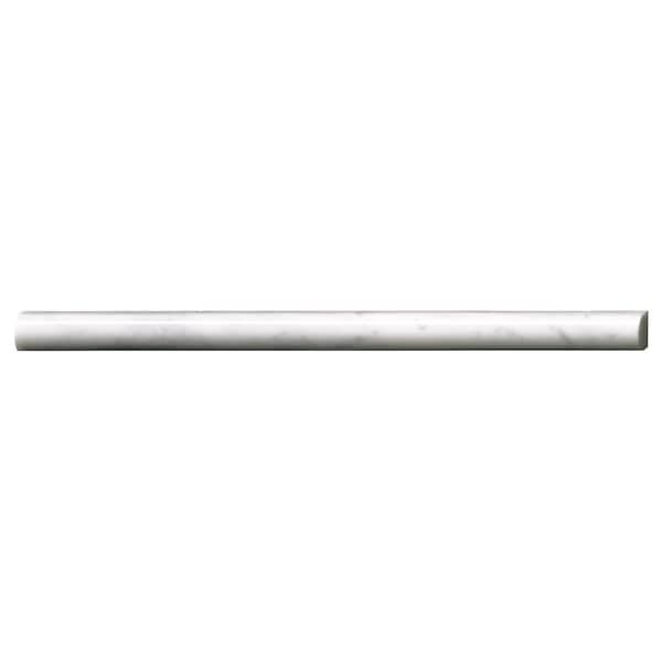 Msi Carrara White Pencil Molding 3/4 In. X 12 In. Polished Marble Wall Tile, 20PK - ZOR-MD-T-0009