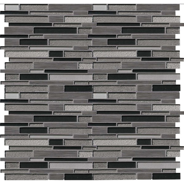 Msi Metro Gris Interlocking 12 In. X 12 In. X 8Mm Glass Stone Mesh-Mounted Mosaic Tile, 10PK - ZOR-MD-0501