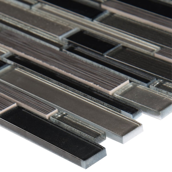 Msi Metro Gris Interlocking 12 In. X 12 In. X 8Mm Glass Stone Mesh-Mounted Mosaic Tile, 10PK - ZOR-MD-0501