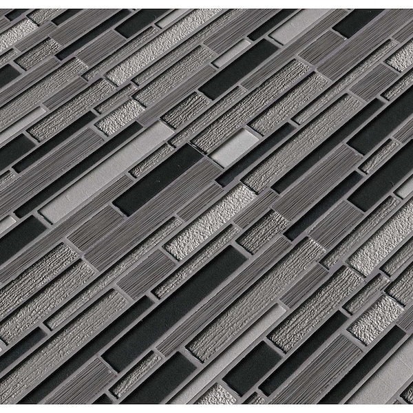 Msi Metro Gris Interlocking 12 In. X 12 In. X 8Mm Glass Stone Mesh-Mounted Mosaic Tile, 10PK - ZOR-MD-0501