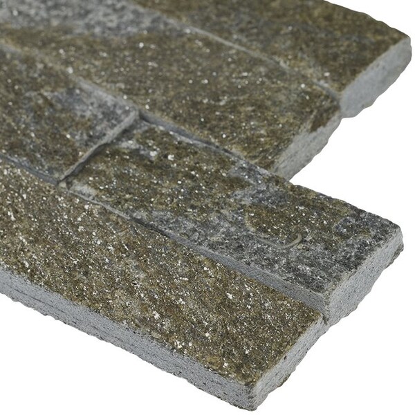 Msi Amber Falls Splitface Ledger Corner 6 In. X 18 In. Natural Quartzite Wall Tile, 6PK - ZOR-PNL-0046