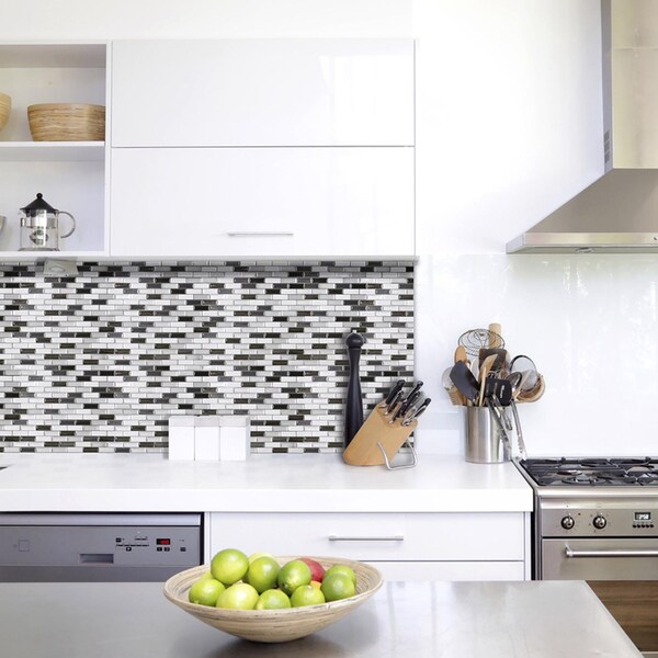 Smart Tiles Smart Tiles 9.1 in. W X 10.2 in. L Mosaic Vinyl Adhesive Wall Tile 4 pc - SM1030-4
