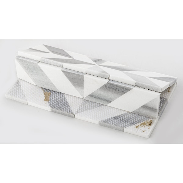 Andova Tiles SAMPLE Livmor Marble Chevron Mosaic Tile - SAM-ANDLIV179