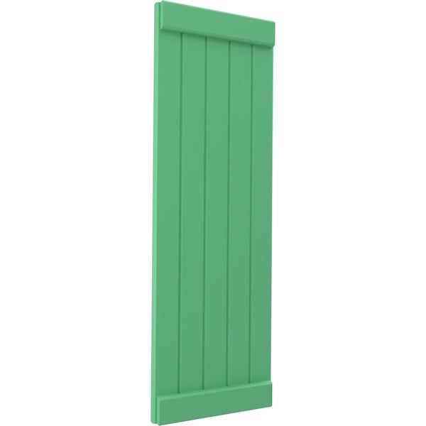 Ekena Millwork Americraft 5-Board Exterior Wood Joined Board-n-Batten Shutters w/ End Batten, ARW103BB518X77LPH, PR - ARW103BB518X77LPH