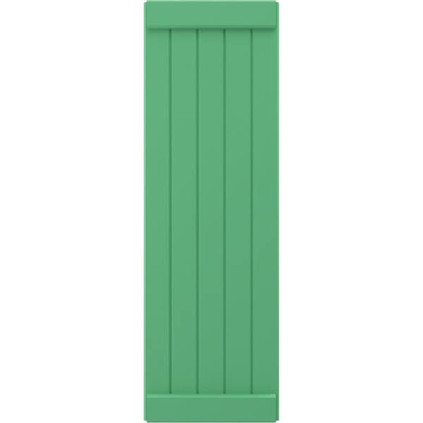 Ekena Millwork Americraft 5-Board Exterior Wood Joined Board-n-Batten Shutters w/ End Batten, ARW103BB518X77LPH, PR - ARW103BB518X77LPH