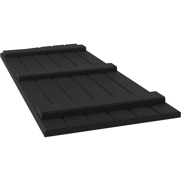 Ekena Millwork Americraft 6-Board (3 Batten) Wood Joined Board-n-Batten Shutters w/Ellipt Top, ARW401BE621X66BLH, PR - ARW401BE621X66BLH