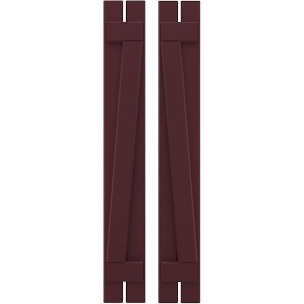 Ekena Millwork Americraft 2-Board (2 Batten) Wood Spaced Board-n-Batten Shutters w/ Z-Bar, ARW102SB207X54WRH, PR - ARW102SB207X54WRH