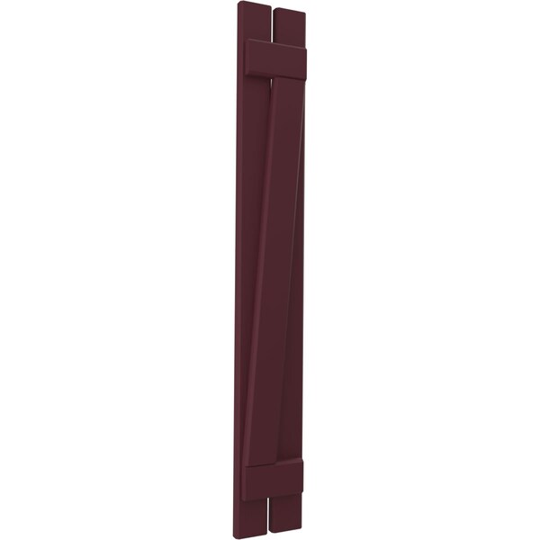 Ekena Millwork Americraft 2-Board (2 Batten) Wood Spaced Board-n-Batten Shutters w/ Z-Bar, ARW102SB207X54WRH, PR - ARW102SB207X54WRH