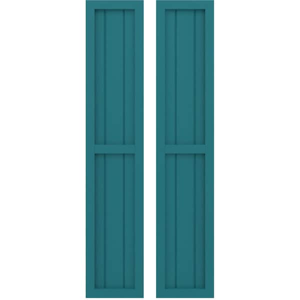 Ekena Millwork Americraft 3-Board Exterior Wood 2 Equal Panel Framed Board-n-Batten Shutters, ARW101BF311X41ANH, PR - ARW101BF311X41ANH