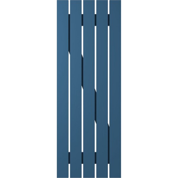 Ekena Millwork Americraft 5-Board (2 Batten) Wood Spaced Board-n-Batten Shutters w/ Z-Bar, ARW102SB519X38HBH, PR - ARW102SB519X38HBH