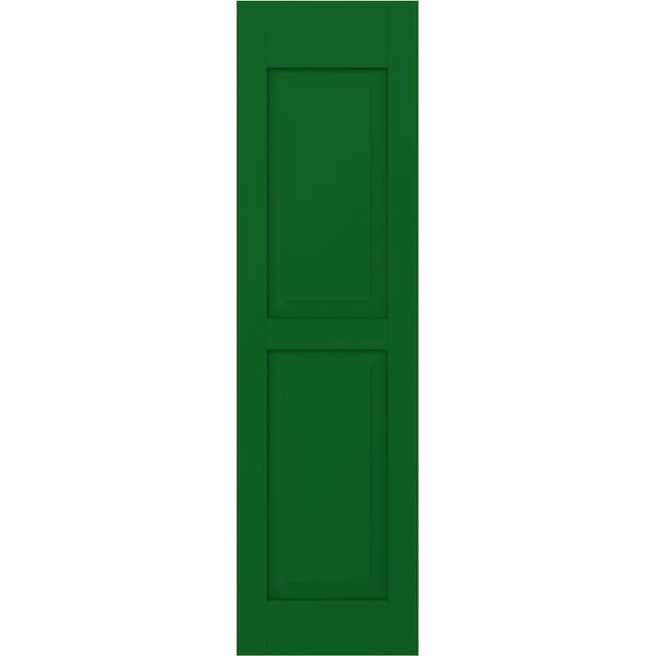 Ekena Millwork Americraft 2 Equal Raised Panel Exterior Real Wood Shutters, RW101RP15X45HGH, PR - RW101RP15X45HGH