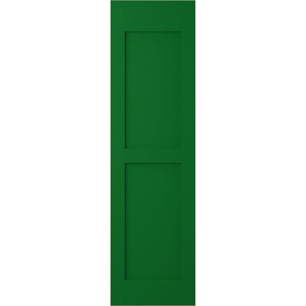 Ekena Millwork Americraft 2 Equal Raised Panel Exterior Real Wood Shutters, RW101RP15X45HGH, PR - RW101RP15X45HGH