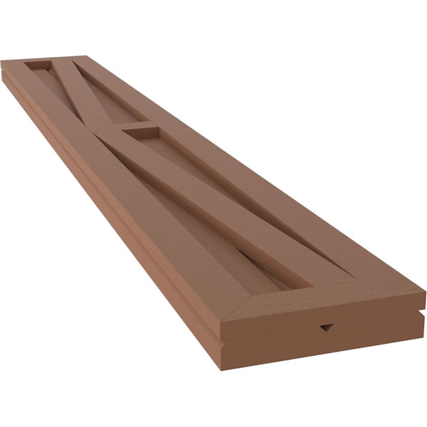 Ekena Millwork Americraft 2-Board Wood 2 Equal Panel Frmd Board-n-Batten Shutters w/Dubl Z-Bar, ARW102BF207X73BTH, PR - ARW102BF207X73BTH