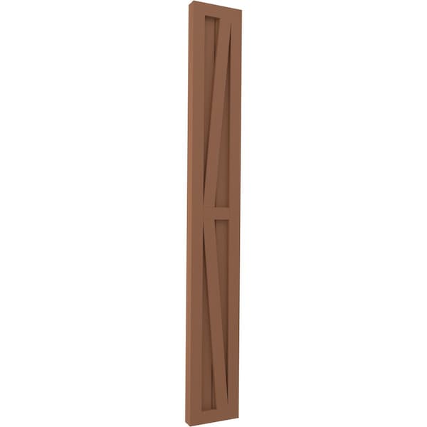 Ekena Millwork Americraft 2-Board Wood 2 Equal Panel Frmd Board-n-Batten Shutters w/Dubl Z-Bar, ARW102BF207X73BTH, PR - ARW102BF207X73BTH