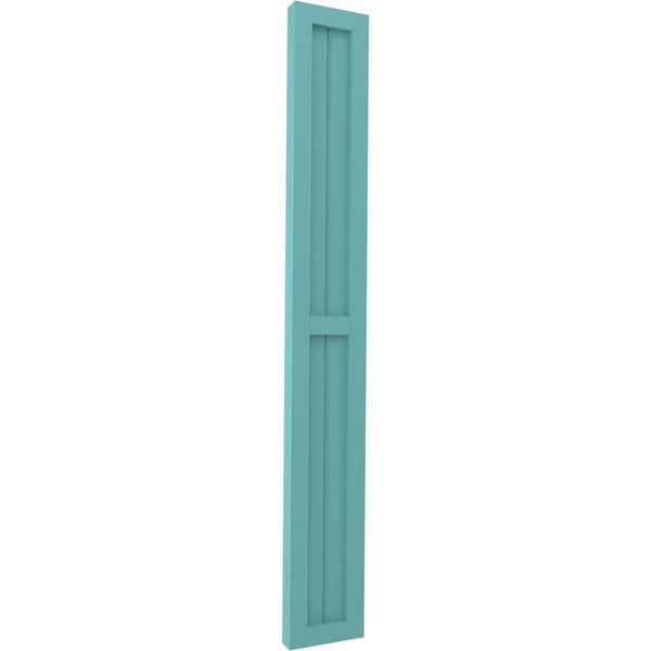 Ekena Millwork Americraft 2-Board Exterior Wood 2 Equal Panel Framed Board-n-Batten Shutters, ARW101BF207X57PTH, PR - ARW101BF207X57PTH