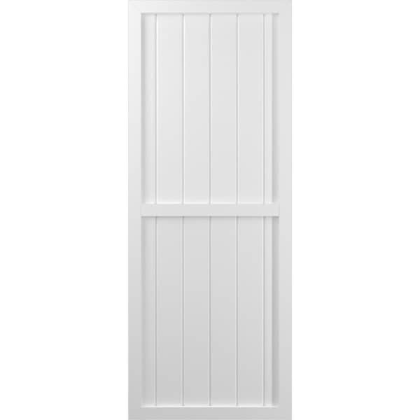 Ekena Millwork Americraft 6-Board Exterior Wood 2 Equal Panel Framed Board-n-Batten Shutters, ARW101BF621X41WHH, PR - ARW101BF621X41WHH