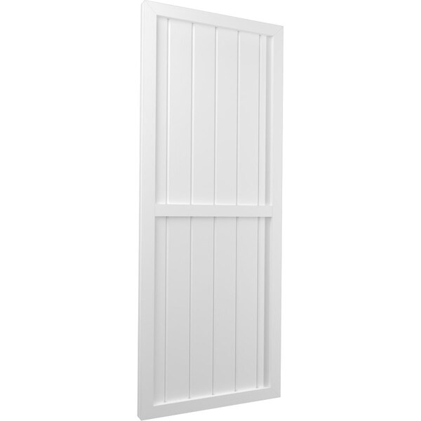 Ekena Millwork Americraft 6-Board Exterior Wood 2 Equal Panel Framed Board-n-Batten Shutters, ARW101BF621X41WHH, PR - ARW101BF621X41WHH