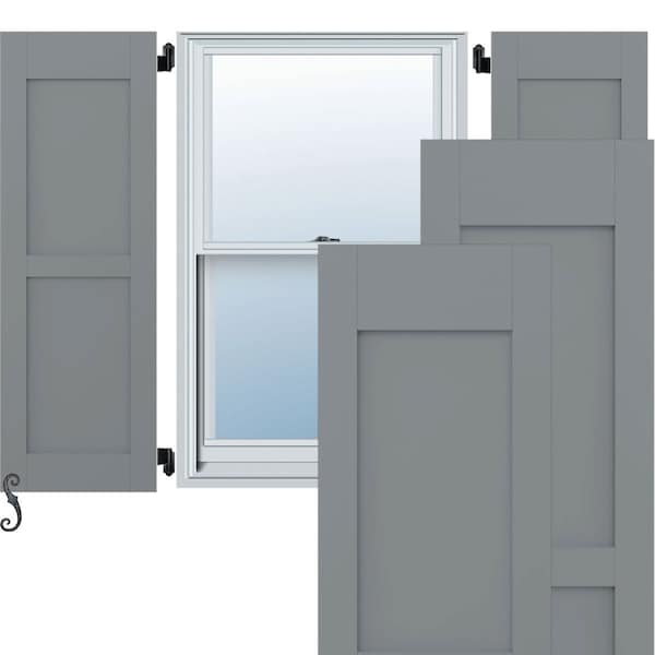 Ekena Millwork Americraft 2 Equal Flat Panel Exterior Real Wood Shutters, RW101FP12X40CHH, PR - RW101FP12X40CHH