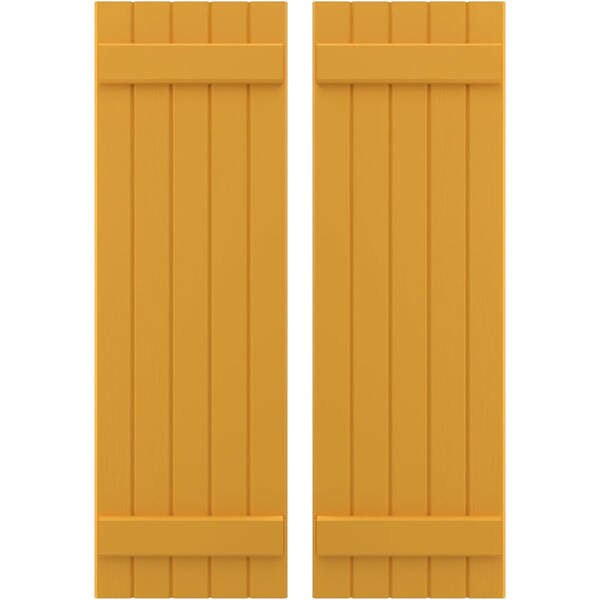 Ekena Millwork Americraft 5-Board (2 Batten) Exterior Real Wood Joined Board-n-Batten Shutters, ARW101BB518X60TUH, PR - ARW101BB518X60TUH